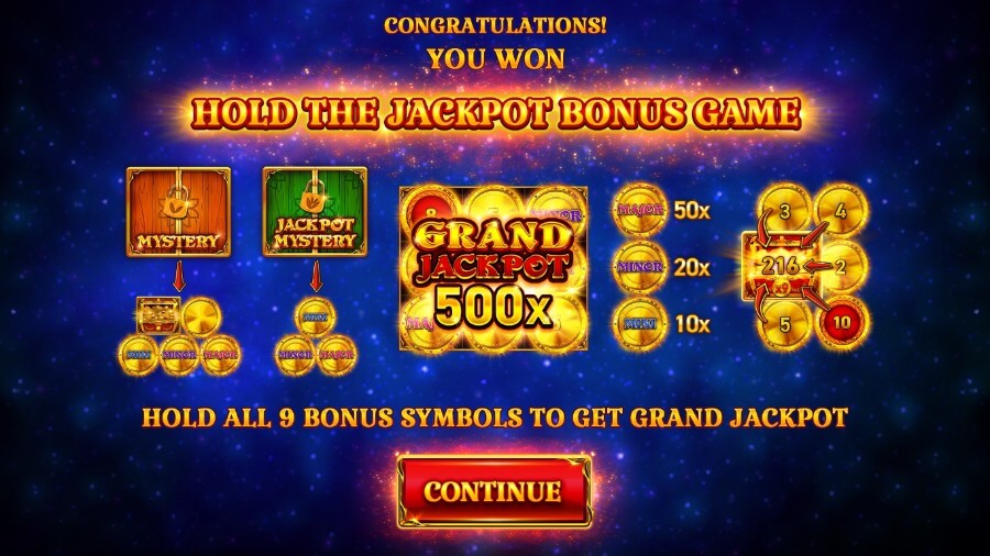 9 Coins Bonus Screen