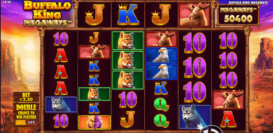 Buffalo King Megaways Gameboard