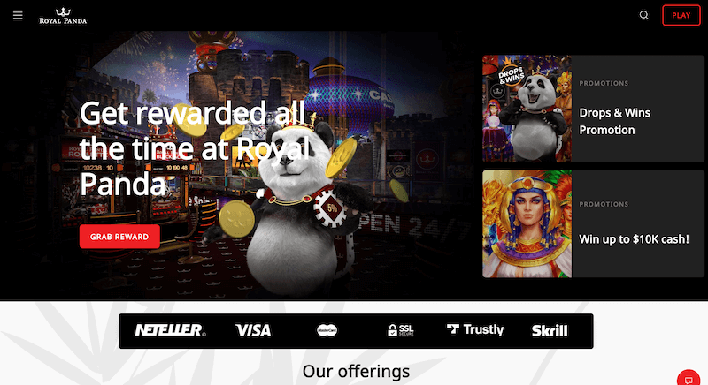 Royal Panda's flexible sign-in options via Google or Apple are a remarkable convenience setting new standards in the online casino sphere.