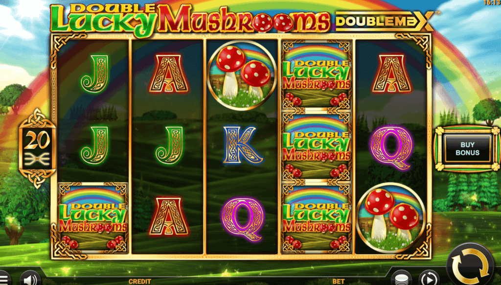 Double Lucky Mushrooms DoubleMax slot review for Canadian gaming enthusiasts with an Irish theme
