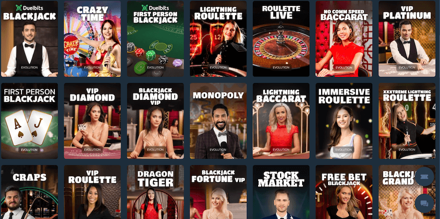 Duelbits live casino
