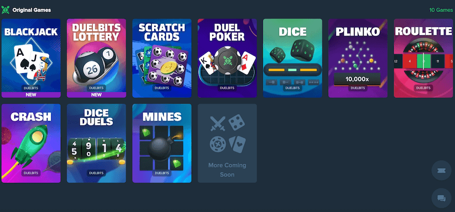 Duelbits original games