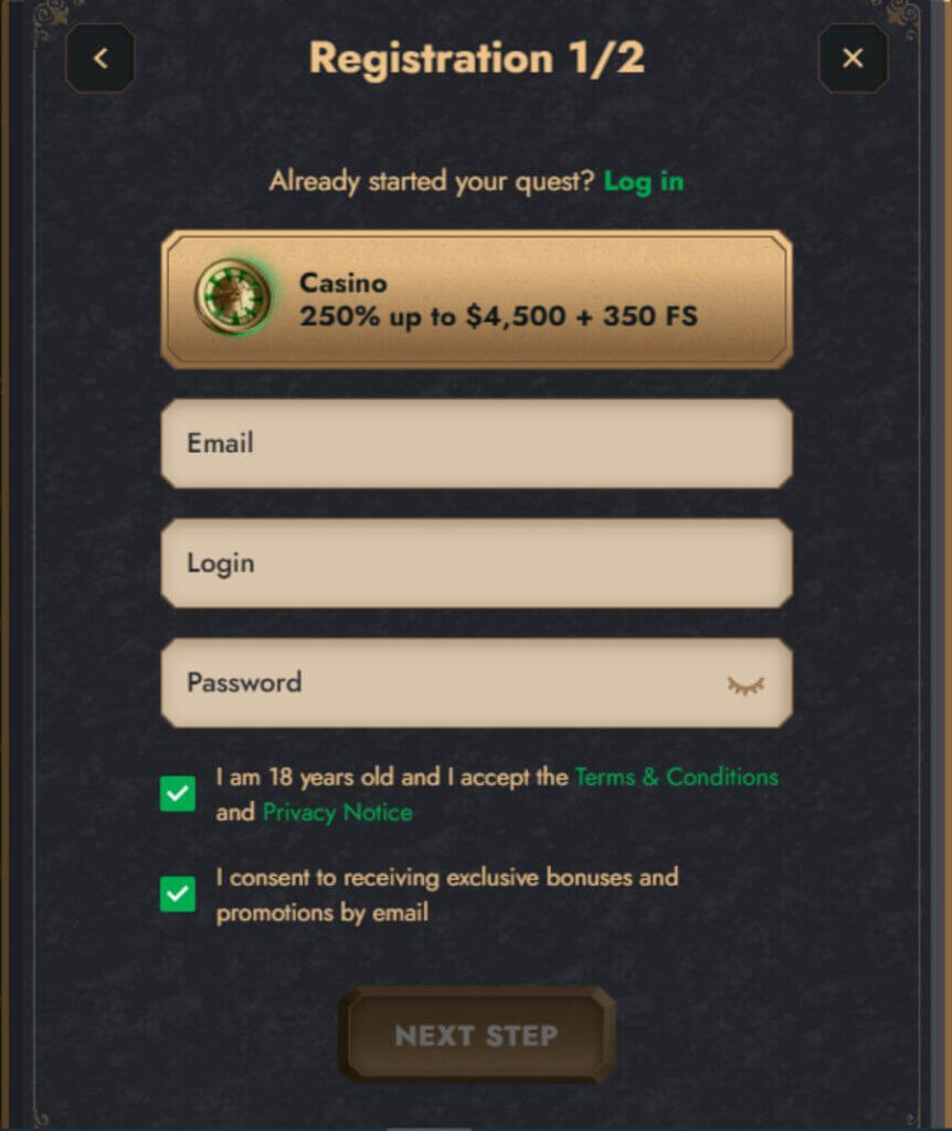 HeroSpin - Register New Player