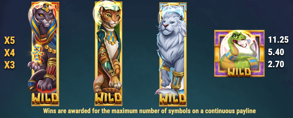 Immortails of Egypt utilizes wild symbols to enhance gaming enjoyment in the online slot.