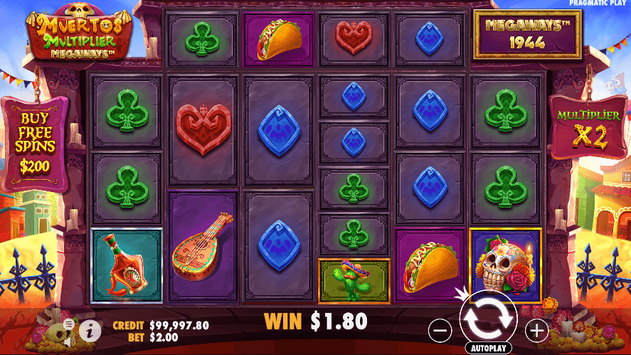 Check out the Muertos Multiplier Megaways online slot by Pragmatic Play where the vibrant theme comes to life.