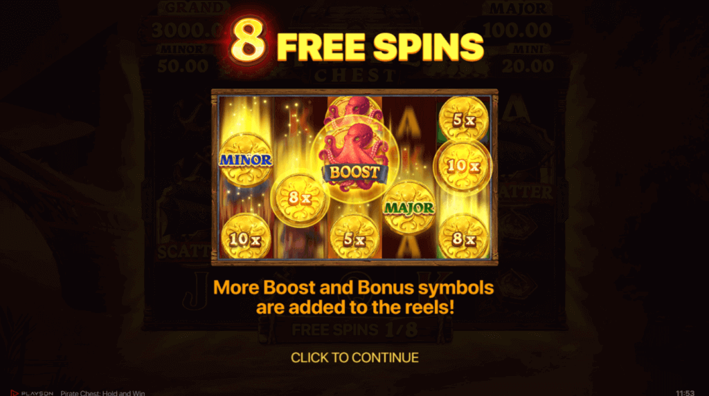 <strong>Pirate Chest Hold and Win eight free spins</strong>