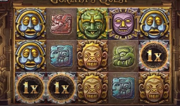 While the slot lacks wild symbols, it offers three scatter types, each carrying multiplier values: stone slabs (7x, 5x, 2x, and 1x), gold slabs (75x, 50x, 25x, and 10x), and diamond slabs (750x, 500x, 250x, and 100x).