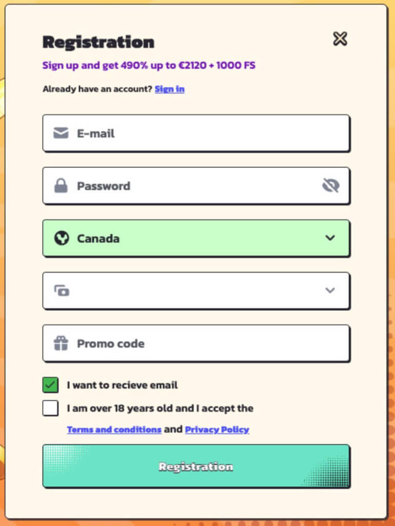 SpinsBro Account Setup Process - Canadian Casino Spectrum