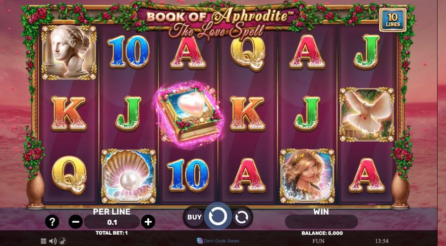 The enchanting theme of Book of Aphrodite: The Love Spell resonating through Canadian online slots