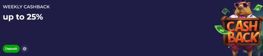 </strong> The weekly deposit total dictates the bonus: