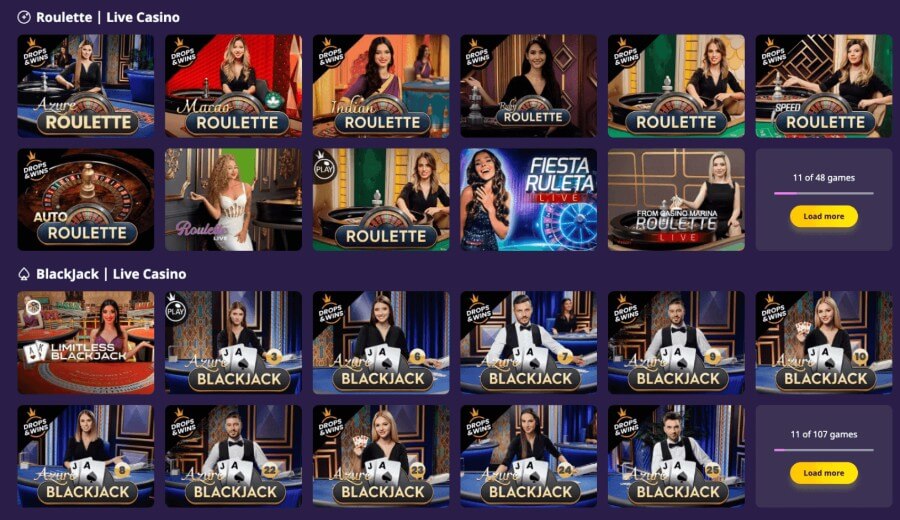 <strong>Among the largest collections for live dealer games</strong>