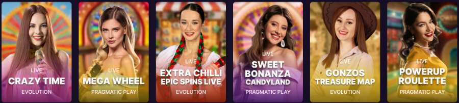 Game shows at SpinBet Casino - Canada Casino