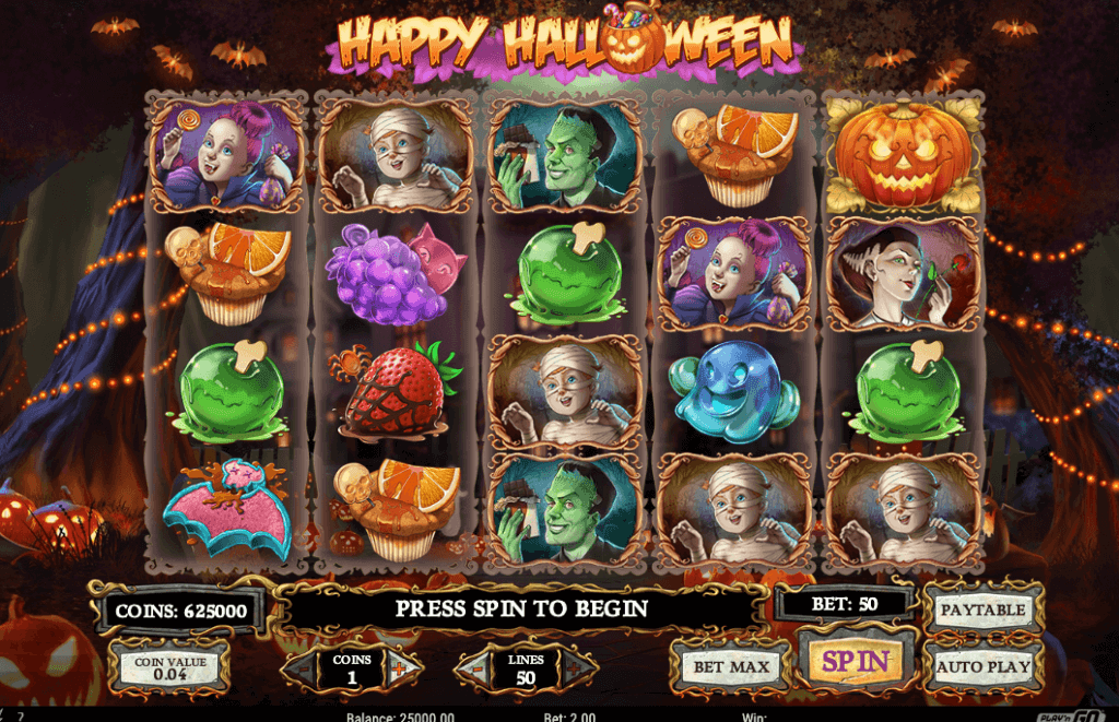 Explore the Happy Halloween Slot Review in Canada and seize a chance to win up to 5,000 times your bet!