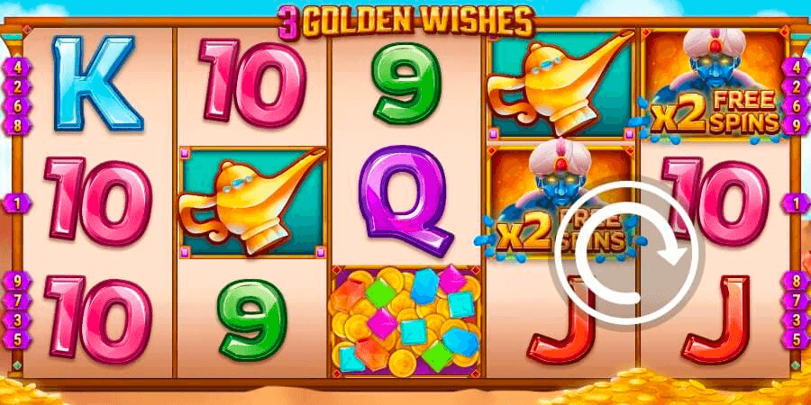 For free spins, the background morphs into the mystical Cave of Wonders.