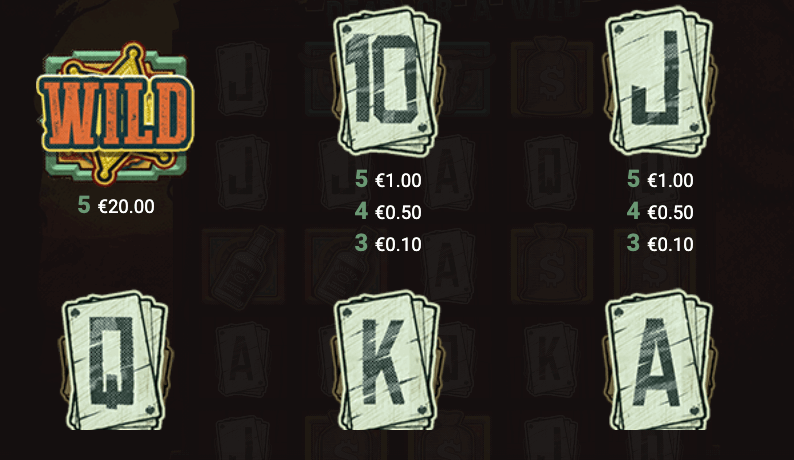 The Wanted Dead Or A Wild slot boasts 15 paylines running from left to right.