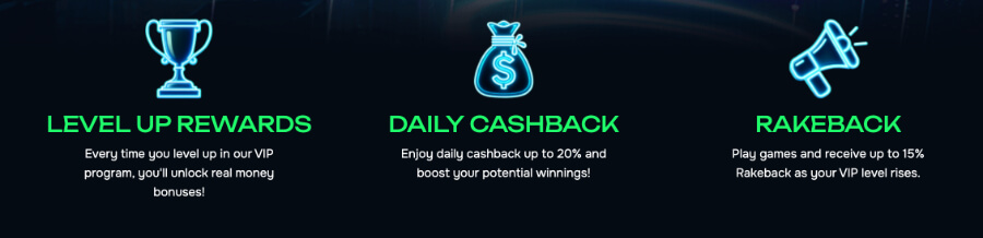Cash Rewards up to $7, Daily Cashback up to 3%, Max cashback up to $9, Rakeback up to 2%
