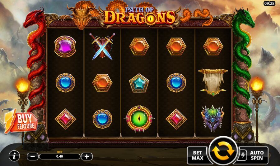 A Dragon’s roar heralds each Dragon Scatter incrementation on a reel, as free spins transform the backdrops to fiery brilliance.