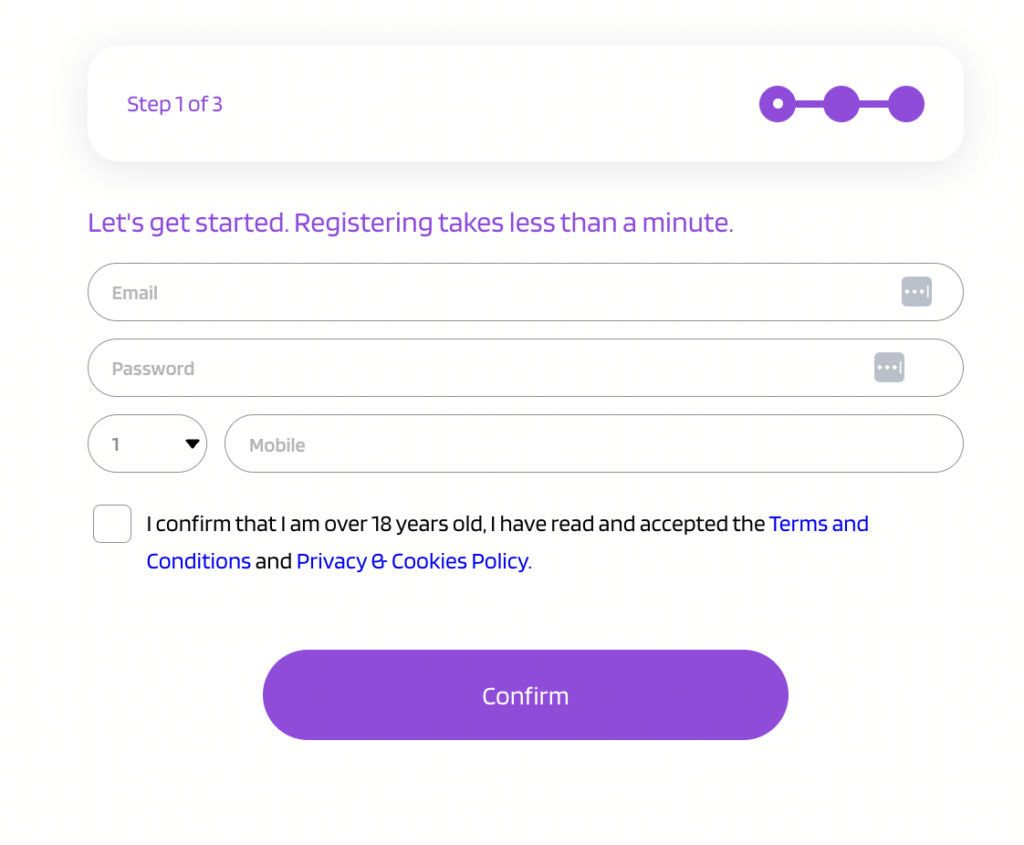 Setting up an account is quick, secure, and seamless, taking under 2 minutes for verification.