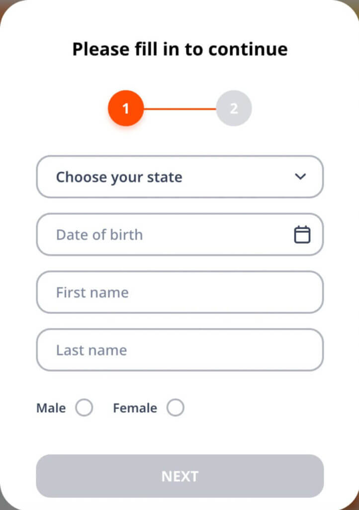 Enter your email address alongside a secure password.