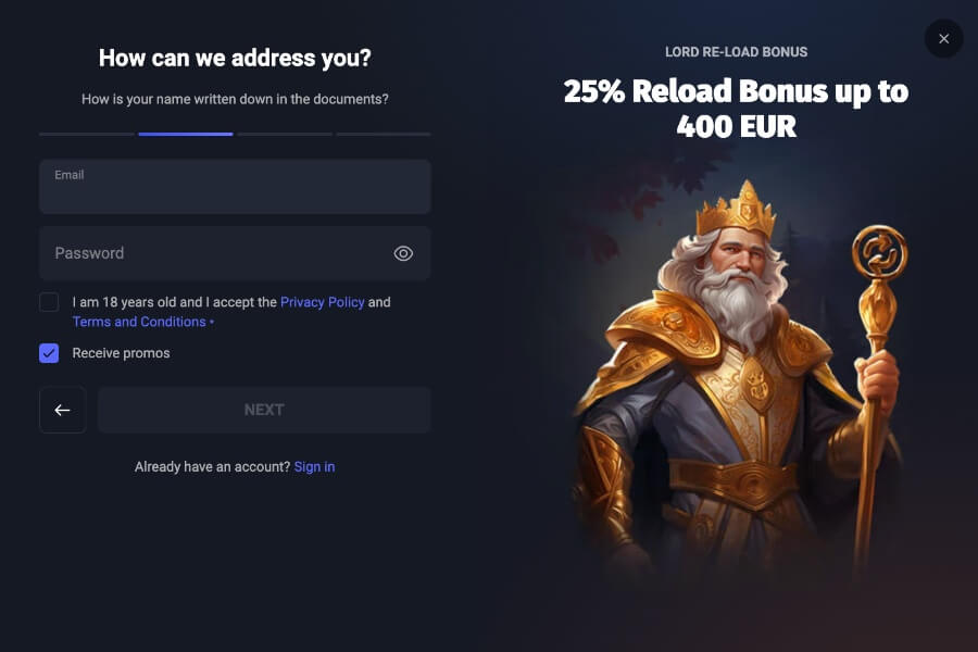 Account Creation Is Simple at Slotlords - Canada
