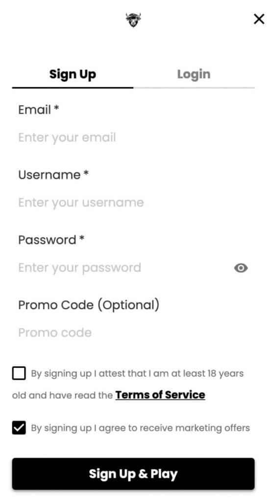 The initial step to claiming your welcome bonus is to register at WSM Casino. This process is straightforward and should only require a few seconds to finish:
