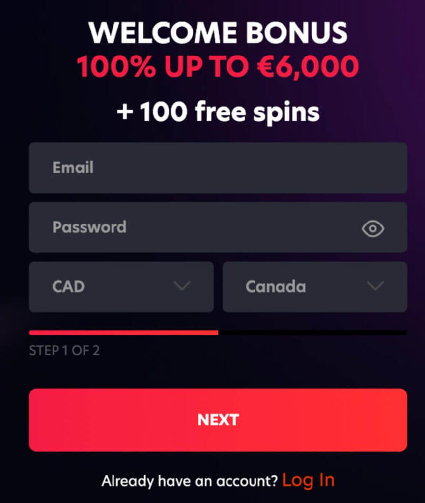 Begin by entering your email and setting up a password.