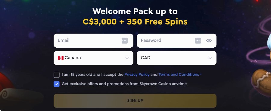 Introduction to SkyCrown's Welcome Offer for Canada