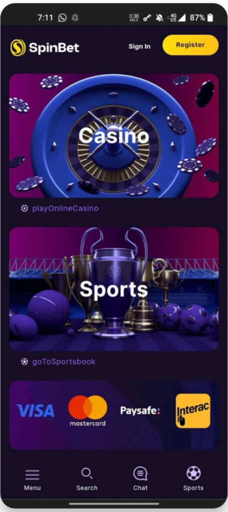 spinbet on mobile - canada casino